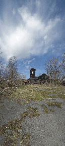 Vertical Panoramic Abandoned Dwellings