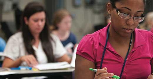 nursing student in classroom