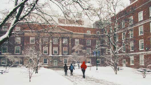 Snow at Weiskotten Hall | Upstate News | SUNY Upstate