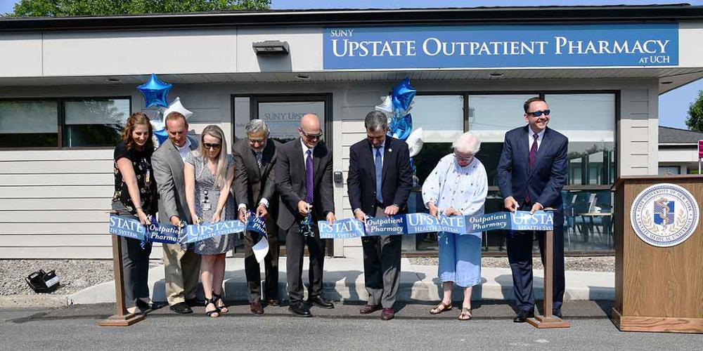 The ribbon cutting at the new Upstate Outpatient Pharmacy.