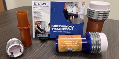 Upstate now provides locking drug vials to all patients with prescription of controlled substance at discharge