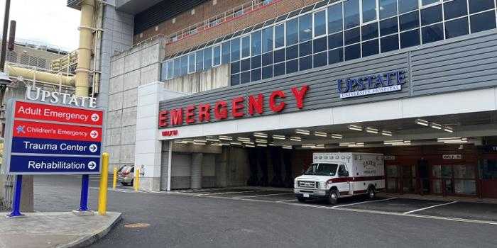 New ED canopy provides cover for EMS | Upstate News | SUNY Upstate